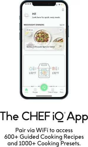 Vista 3 de CHEF iQ Olla a Presión Inteligente con WiFi y Báscula Incorporada - Multicocina 10 en 1 Fácil de Usar con Más de 500 Recetas Guiadas - Olla