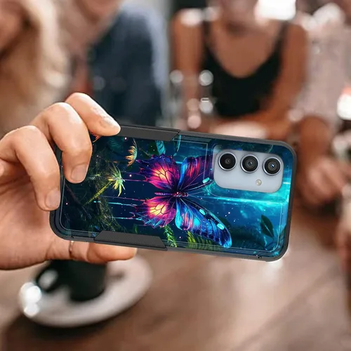 Vista 724 de Funda para Galaxy A14 5G, resistente de doble capa híbrida de policarbonato duro, goma suave, a prueba de golpes, funda protectora resistente