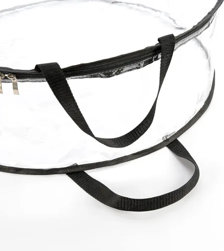 Vista 6 de Bolsa de almacenamiento de corona transparente de 24 pulgadas, contenedor de almacenamiento de corona de Navidad, protector de corona resistente