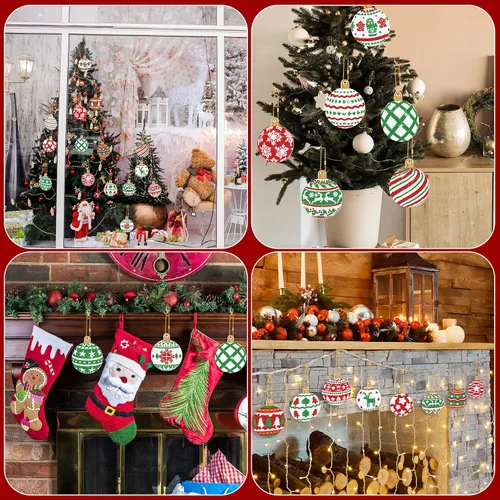 Vista 6 de Yuxung 15 piezas de llavero de diamante de Navidad 5D DIY Kit de arte de diamantes de Navidad decoración colgante adorno de doble cara arte