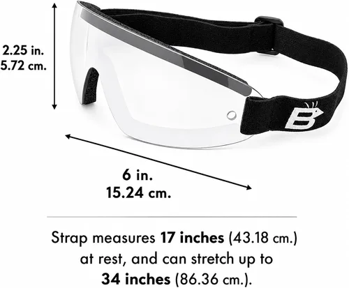 Vista 7 de Birdz Gafas Wing Sky Dive Skydiving Gafas con acolchado Marco Negro con Lente Amarillo