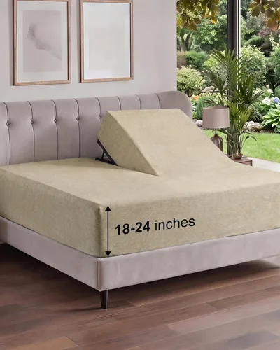 Vista 54 de Sábana bajera ajustable extra profunda Twin XL – Sábana bajera individual de lujo de hotel solamente – Se adapta fácilmente a colchones de 18 a 24