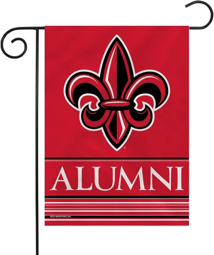 Vista 47 de Rico Industries NCAA Alumni - Bandera de jardín de doble cara de 13 x 18 pulgadas