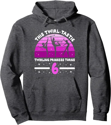 Vista 5 de Girl 6 Years Baton Twirling Recitals Majorette Dance Pullover Hoodie