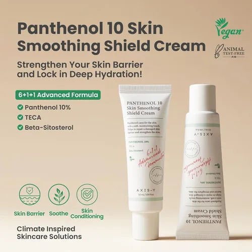 Vista 2 de AXIS-Y Panthenol 10 Skin Smoothing Shield Cream – Crema hidratante facial diaria de barrera para hidratación y calma de larga duración, loción