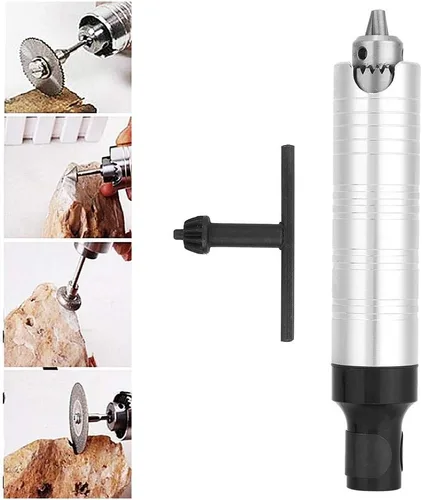 Vista 4 de Pieza de mano de acero inoxidable Chuck Flex eje giratorio amoladora angular mango llave taladro Chuck herramienta de la máquina de pulir, 0.3 ~