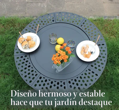 Vista 7 de OutVue Fogata de 36 pulgadas con 2 parrillas, fogata de leña para exteriores con tapa, atizador y cubierta redonda impermeable, barbacoa y hoguera