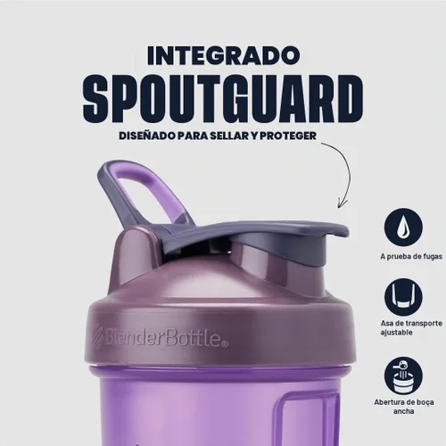 Vista 2 de BlenderBottle Classic V2 - Botella agitadora de plástico de 28 onzas, rosa y morado, paquete de 2