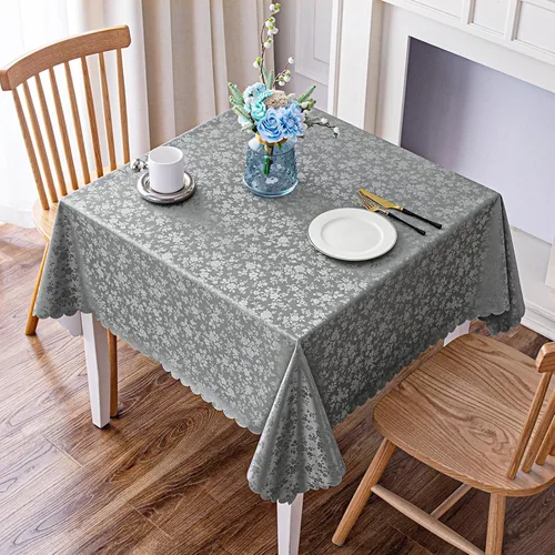 Vista 28 de Smiry Mantel cuadrado, mantel de vinilo resistente al agua, lavable, para cocina y comedor (azul bebé, 54 x 54 pulgadas)