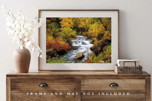 Vista 4 de Black Hills Photography Print (Not Framed) Picture of Creek Surrounded by Fall Foliage on Autumn Day in Spearfish Canyon South Dakota Nature Wall
