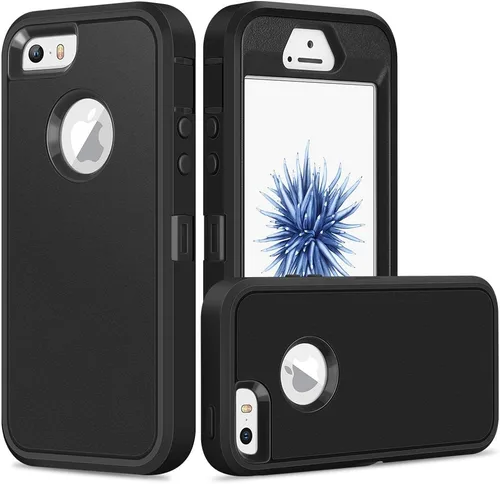 Vista 7 de Jelanry para iPhone 5/ 5S/ SE 1ª Generación (2016) Funda de uso rudo resistente a prueba de golpes de doble capa, carcasa protectora deportiva