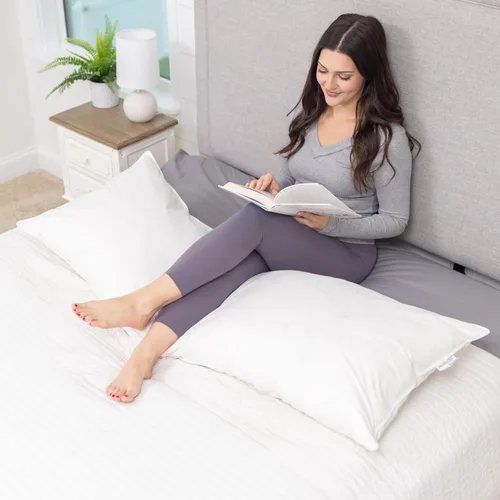 Vista 4 de Almohada corporal de plumas de ganso blanco y plumón – Almohadas de 20 pulgadas x 60 pulgadas
