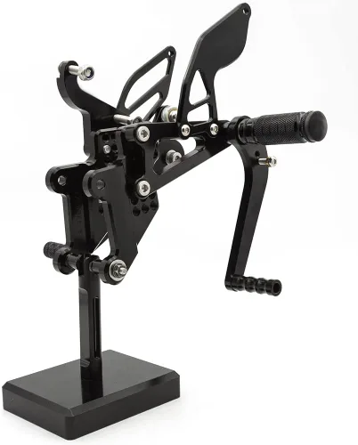 Vista 2 de PROCNC - Reposapiés de motocicleta ajustable de aluminio para Yamaha YZF R6 2003 2004 2005 (negro)