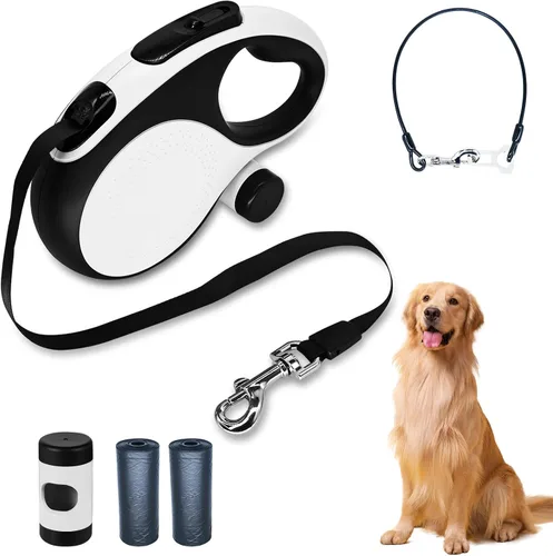Vista 8 de Correa retráctil para perro con luz LED recargable, correa de perro resistente de 16 pies para perros medianos y grandes de hasta 110 libras, 360°