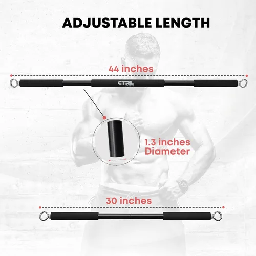 Vista 6 de Resistance Band Bar for Fitness – Workout Bar for Exercise, Squat, Biceps, Triceps, Shoulders, Back – Adjustable 3 Parts Bar for Resistance Bands