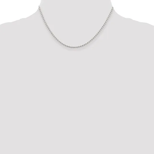Vista 2 de 925 Sterling Silver 235mm Beaded Chain Necklace 16 Inch Pendant Charm Ball Beadsed Fine Jewelry For Women Gifts For Her