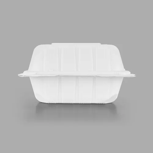 Vista 4 de KARAT EARTH Clamshell - Recipientes para alimentos para llevar [6"x6" - 400 unidades] Recipientes para llevar Aptos para microondas, seguros