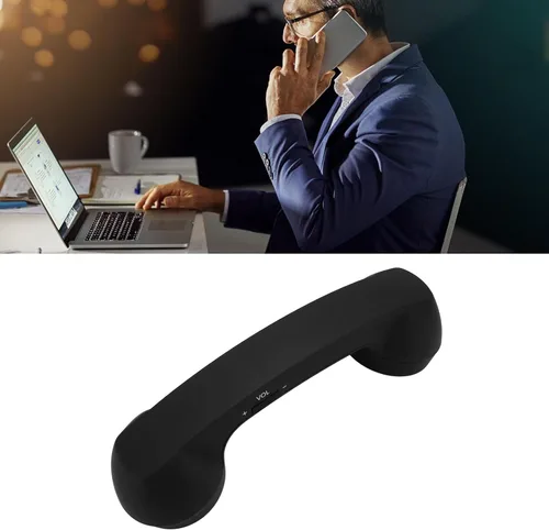 Vista 3 de Dpofirs Auricular de teléfono retro Bluetooth, receptor de teléfono móvil inalámbrico con micrófono de altavoz HD, diseño inalámbrico recargable