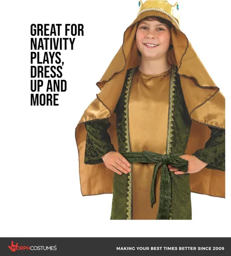 Vista 5 de fun shack Disfraz Dorado de Hombre Sabio para Niños, Disfraz de Hombre Sabio para Niños, Disfraces de Natividad para Niños Varones, Disfraces