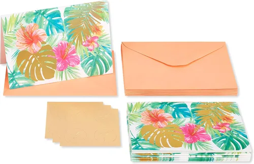 Vista 2 de Papyrus Tarjetas en blanco con sobres, flores tropicales (12 unidades)