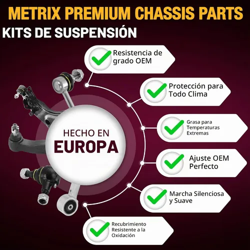 Vista 6 de Metrix Premium Chassis Parts - Kit de 4 piezas de extremos de barra de acoplamiento frontal exterior e interior compatible con Nissan Pathfinder
