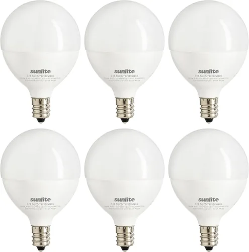 Vista 12 de Sunlite Bombilla LED G16.5, 7 vatios (equivalente a 60 W), 500 lúmenes, regulable, base de candelabro tipo G en forma de globo E12, bombillas Blanco