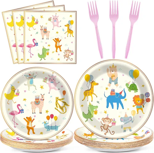 Vista 31 de Qyeahkj Juego de 100 platos de papel y servilletas de abeja, suministros para fiesta de primer cumpleaños, suministros para el primer cumpleaños