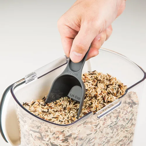 Vista 3 de PrepWorks PKS-120 - Contenedor de plástico ProKeeper de almacenamiento de grano de 2.5 cuartos de galón con tapa con bisagras, 1 pieza, transparente