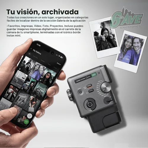 Vista 5 de FUJIFILM instax mini Evo Cinema Hybrid - Paquete de cámara instantánea, impresora de cámara 3 en 1 con Bluetooth + Gen Dial para 10 efectos
