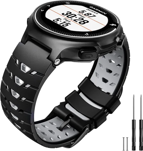 Vista 8 de Para Forerunner 630/235/620/735XT/220/230/Approach S20/S6/S5, correa de reloj de silicona suave de dos en uno, rojo-negro