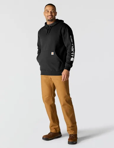 Vista 7 de Carhartt Sudadera con Gráfico de Logo en Manga de Peso Medio y Ajuste Holgado para Hombre Negro