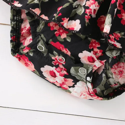 Vista 6 de HnuanLui Mameluco para bebé recién nacido, vestido fruncido sin mangas, con tirantes de burbujas, enterizo con volantes de una pieza con diadema