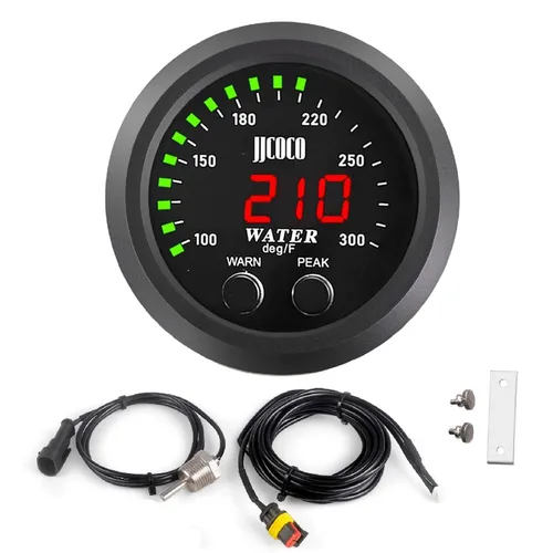 Vista 27 de Universal 52mm Medidor de Temperatura de Agua 0-300F (-17~187C) Electrónico LED Digital Azul DC12V para Automóvil con Adaptador de Sensor
