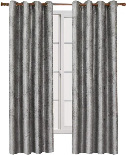Vista 9 de Royal Hotel Bedding Lexington - Paneles de cortina de jacquard con ojales verdes, 2 paneles, 52 x 96 pulgadas cada uno