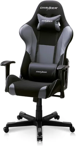 Vista 9 de DXRacer Formula - Silla ergonómica para computadora y videojuegos, reposacabezas de espuma viscoelástica, soporte lumbar, tela resistente al agua