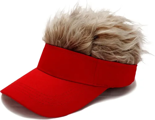 Vista 10 de Gorra con visera para hombre con cabello falso, gorra con cabello para hombres, divertidas gorras con pico, gorras de béisbol con cabello, gorras