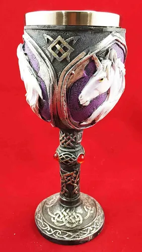 Vista 5 de PURITY VINO ENCANTADO UNICORNIO GOBLET CÁLIZ ACERO INOXIDABLE CON CUERPO DE RESINA