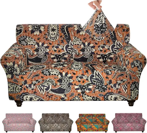 Vista 13 de Fundas elásticas para silla, fundas elásticas para sillón de 2 piezas, fundas de sofá lavables con diseño floral para sillón, protector de muebles