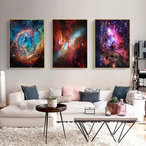 Vista 4 de pchmcu Paquete de 3 Kits de Pintura de Diamantes Galaxia para Adultos, Pintura de Arte de Diamantes 5D, Bricolaje Taladro Completo Cristal Estrás