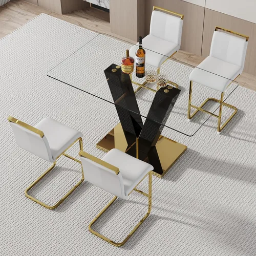 Vista 18 de Ebullient Juego de mesa de comedor de bar de 63 pulgadas para 2, juego de mesa de comedor de bar moderno con 2 taburetes de cuero sintético, mesa