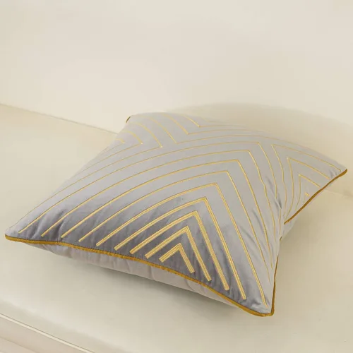 Vista 3 de Avigers Funda de almohada de 18 x 18 pulgadas, gris, terciopelo, cremallera