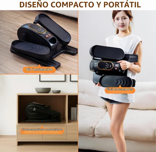 Vista 6 de Under Desk Elliptical Exercise Machine, Electric Leg Exerciser with 12 Speeds, Forward & Reverse Modes,Quiet Compact Seated Pedal Stepper Machine