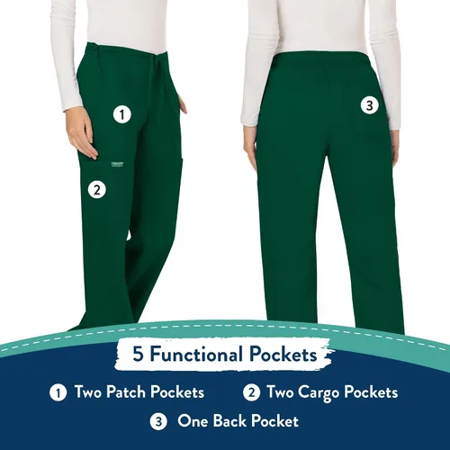 Vista 5 de Cherokee - Pantalones quirúrgicos elásticos Workwear Revolution WW120 para mujer, suaves y con cordón ajustable