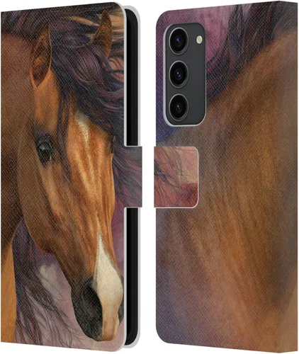 Vista 32 de Head Case Designs Officially Licensed Laurie Prindle A Morgan Christmas Western Stallion Leather Wallet Case Compatible with Samsung Galaxy A07 4G