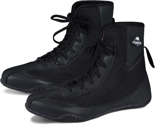 Vista 8 de Zapatos de boxeo profesionales para hombres y mujeres Zapatos de boxeo transpirables Zapatos de suela de goma antideslizante para campeones Negro