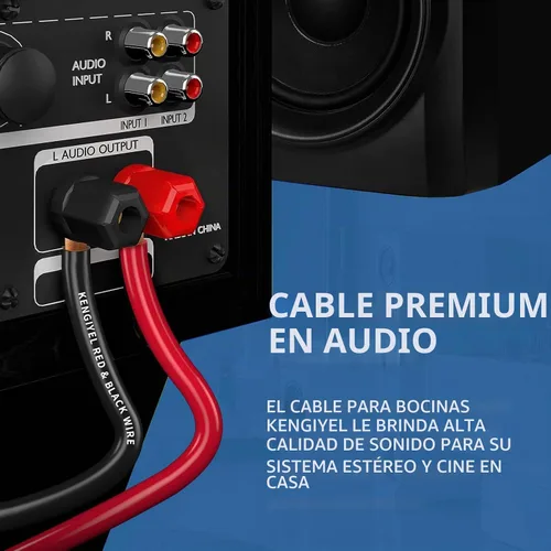 Vista 7 de Cable de altavoz calibre 12, 50 pies, 2 conductores, conexión de cable rojo y negro, tiras de iluminación LED, cable de extensión de cable
