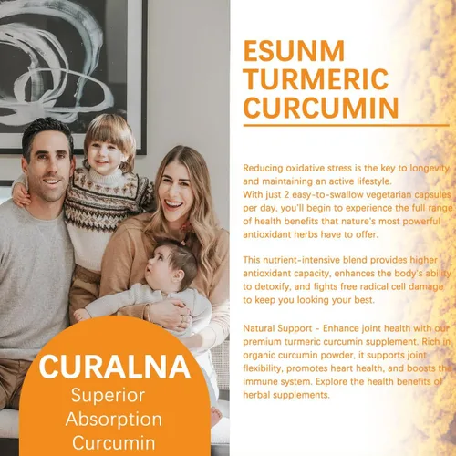 Vista 6 de ESUNM Curaliva Curcumin Phytosome 1000 mg - Suplemento dietético con complejo de curcumina de alta potencia - Apoya la salud en las articulaciones