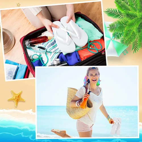 Vista 7 de Bonuci Flip Flops Bulk Wedding Hotel Spa Slippers with Size Cards Drawstring Bags Wedding Party Favors