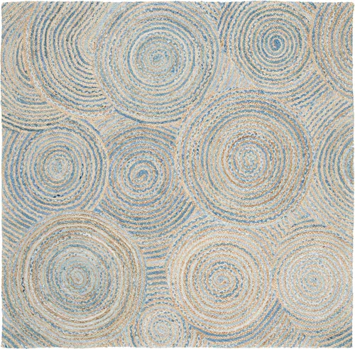 Vista 9 de SAFAVIEH Cape Cod Collection - Alfombra decorativa de 3 x 5 pies, natural y azul, hecho a mano, bohemio trenzado de yute, ideal para zonas de alto