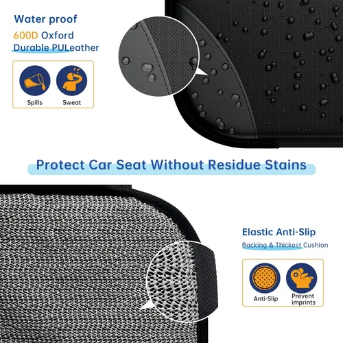 Vista 7 de Protector de Asiento de Auto MHO+All 2 Pack para Asientos de Niños y Bebés - Gran Protector de Asiento de Auto con Tela 600D Impermeable y 2